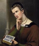unknow artist Portrait of a young woman with Bible oil painting reproduction